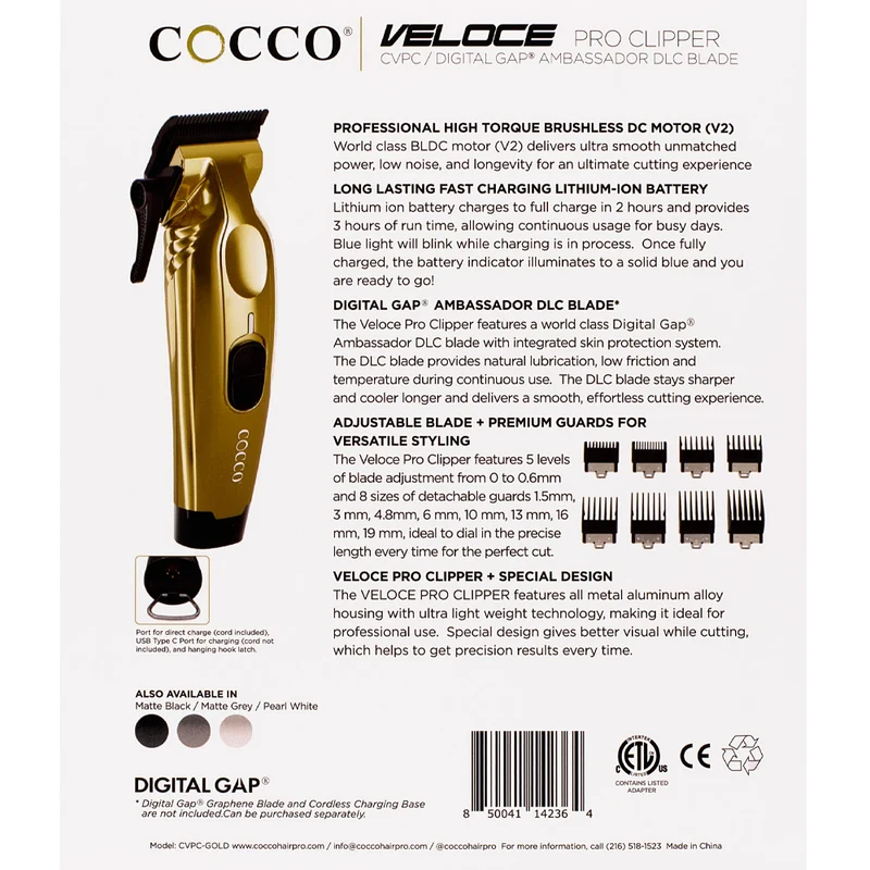 Cocco Veloce Pro Clipper Gold - tondeuse