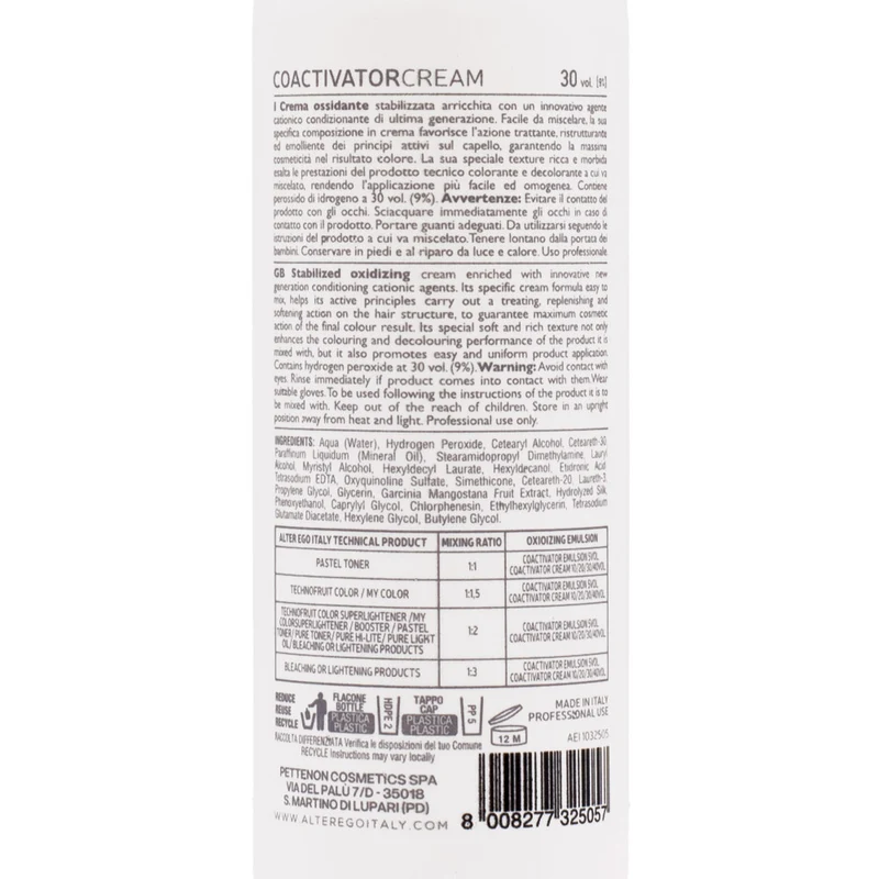 Alterego Coactivator Cream 30vol 150ml - crème oxydante