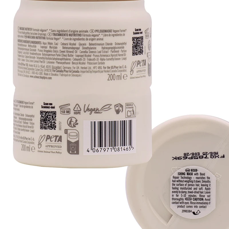 Schwarzkopf BlondMe Bond Repair Nourishing Mask 200ml - masque nourrissant réparateur