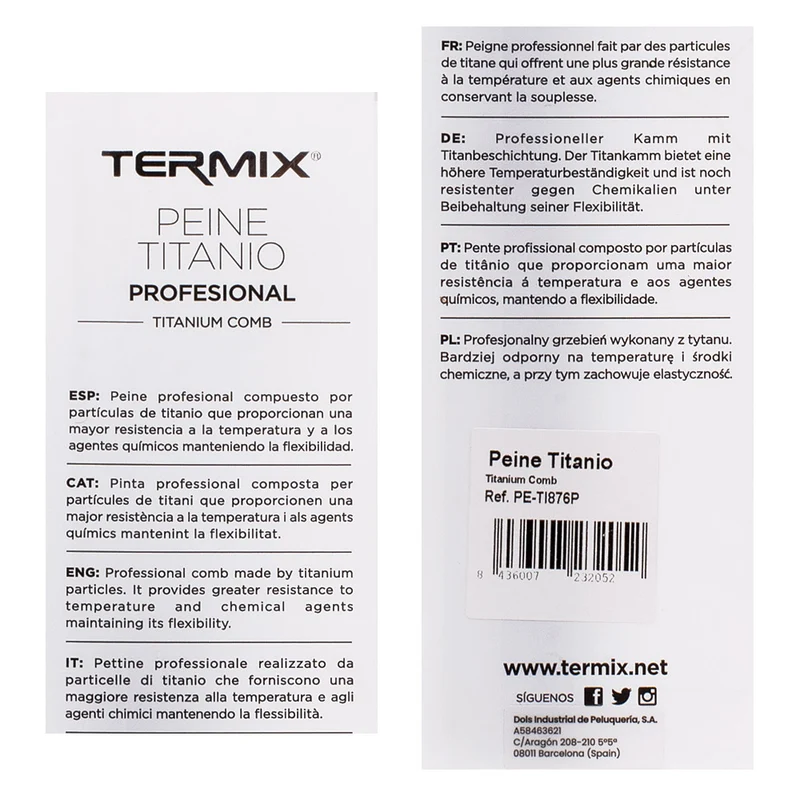 Termix Professional Titanium Comb - peigne en titane