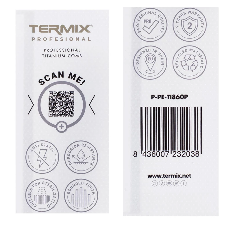Termix Professional Titanium Comb 860 - peigne professionnel à queue