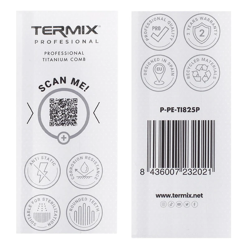 Termix Professional Titanium Comb - peigne professionnel à manche large