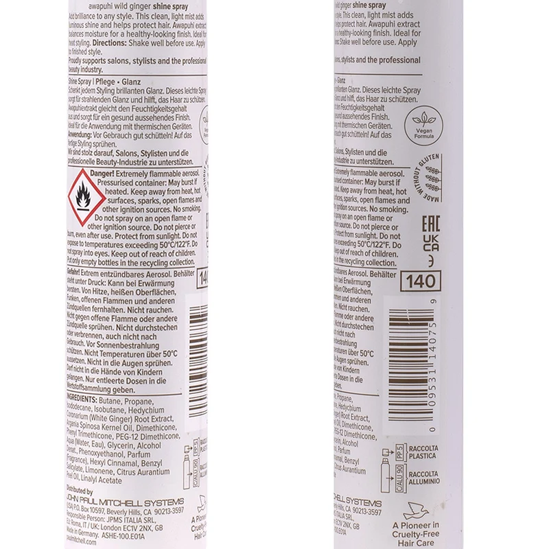 Paul Mitchell Awapuhi Wild Ginger Styling Shine Spray 100ml - spray brillance