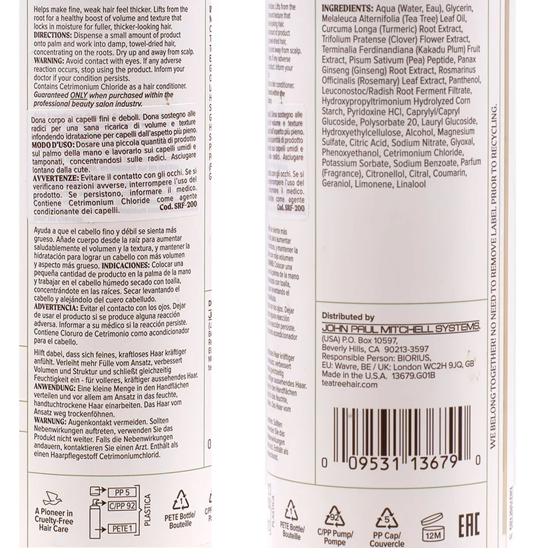 Paul Mitchell Tea Tree Scalp Care Regeniplex Root Lift Foam 200ml - mousse volumisante et texturisante
