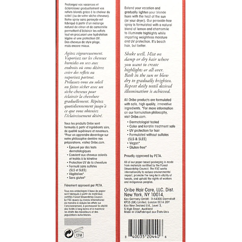 Oribe Bright Blonde Sun Lightening Mist 90ml - spray éclaircissant