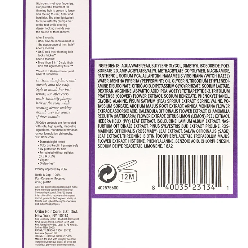 Oribe Serene Scalp Thickening Treatment Spray 125ml - spray épaississant