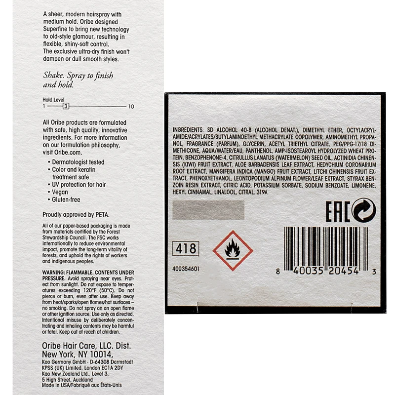 Oribe Superfine Hair Spray 300ml - laque fixation moyenne