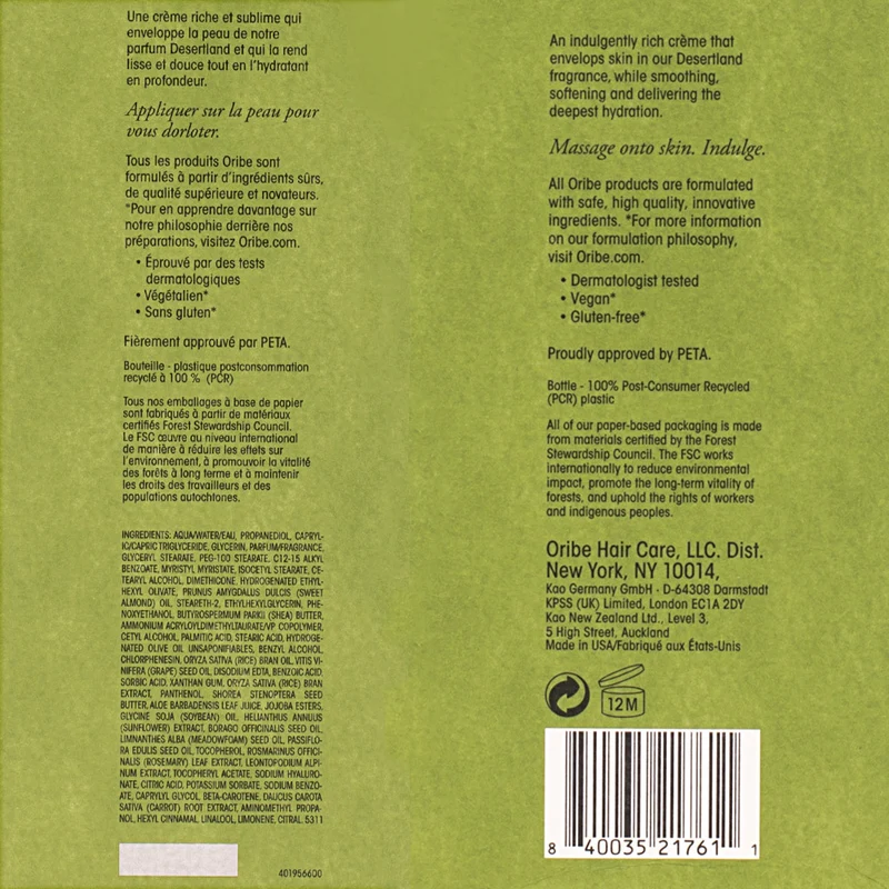 Oribe Desertland Restorative Body Crème 300ml - crème corps régénerante