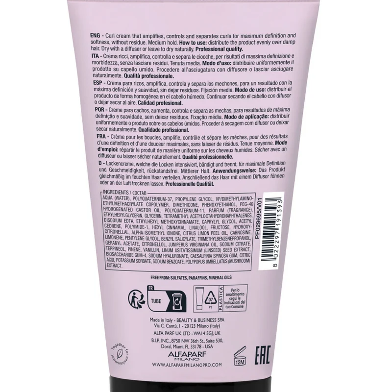 Alfaparf Milano Semi Di Lino Style&Care Twisted Curls 150ml - crème définition boucles