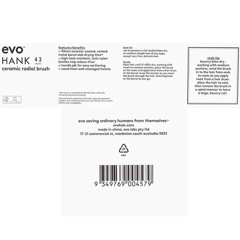 Evo Hank 43mm Ceramic Radial Brush - brosse en céramique