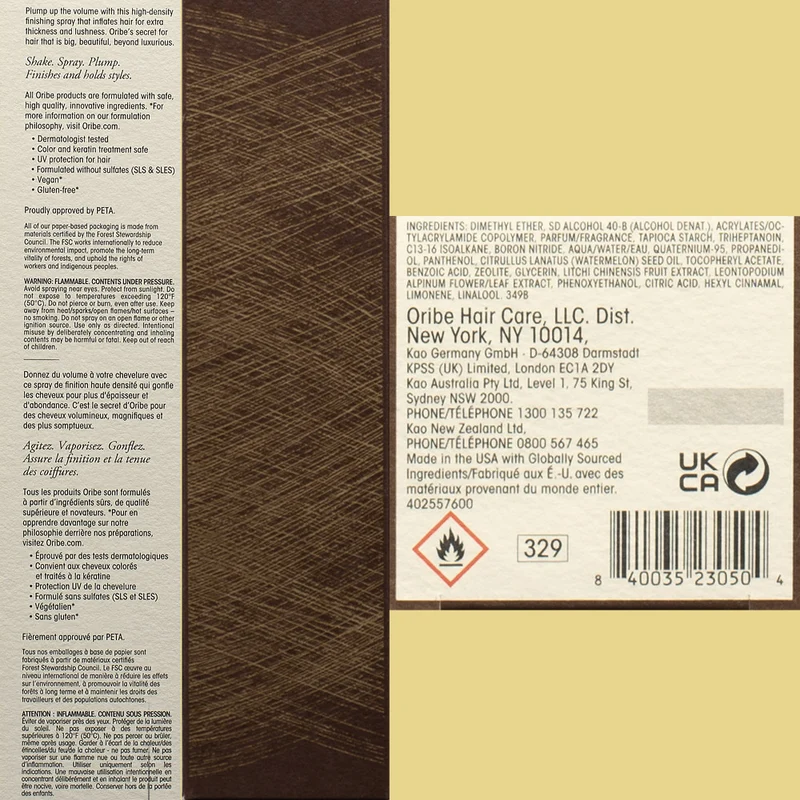 Oribe Styling Thick Dry Finishing Spray 250ml - spray densifiant