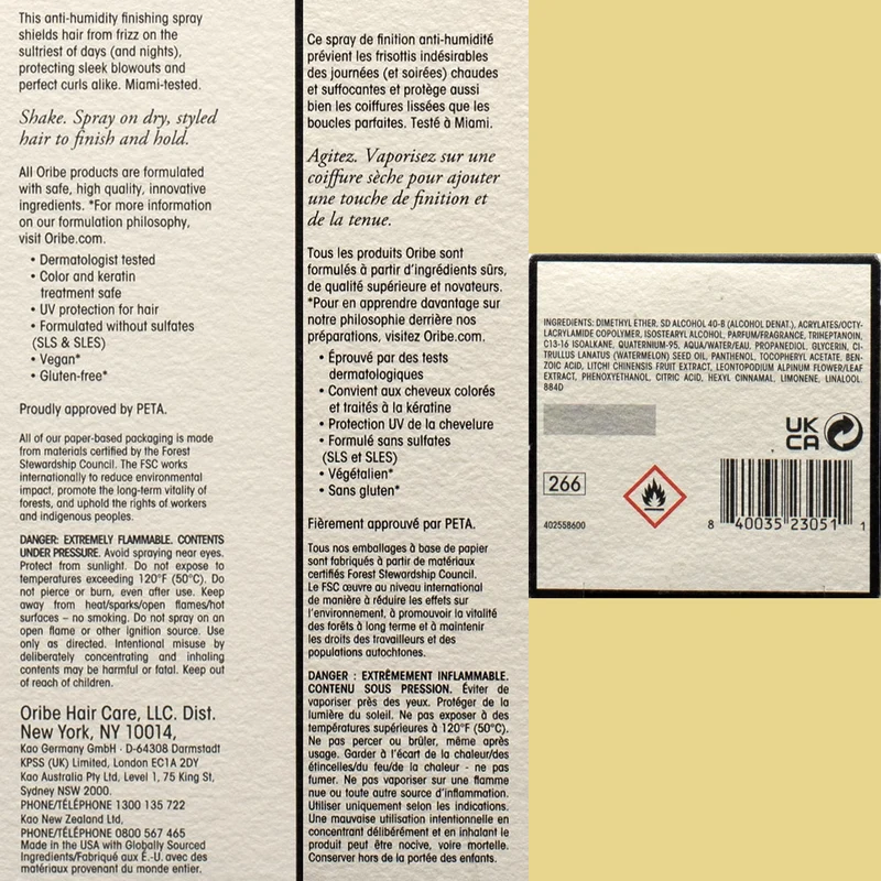 Oribe Styling Impermeable Anti-Humidity Spray 200ml - spray anti-humidité