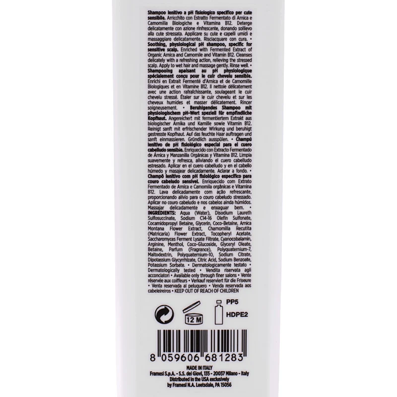 Framesi Morphosis Scalp Destress Shampoo 250ml - shampoing apaisant cuir chevelu sensible