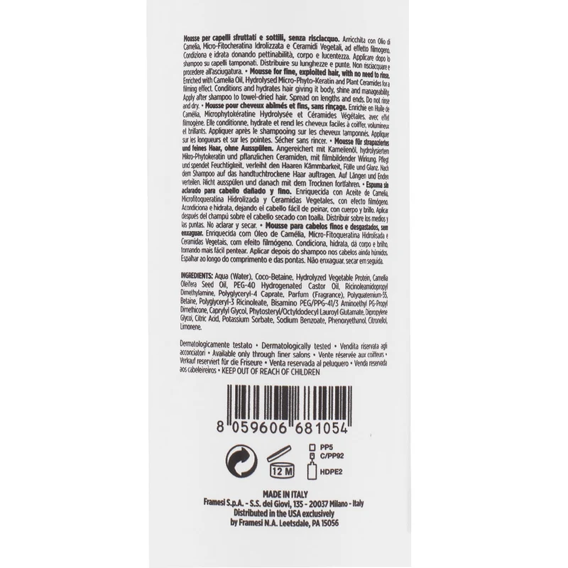 Framesi Morphosis Repair Plumping Mousse 150ml - mousse hydratante sans rinçage