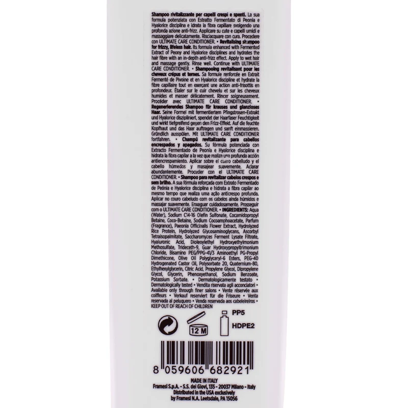 Framesi Morphosis Ultimate Care Shampoo 250ml - shampooing revitalisant cheveux crépus et ternes