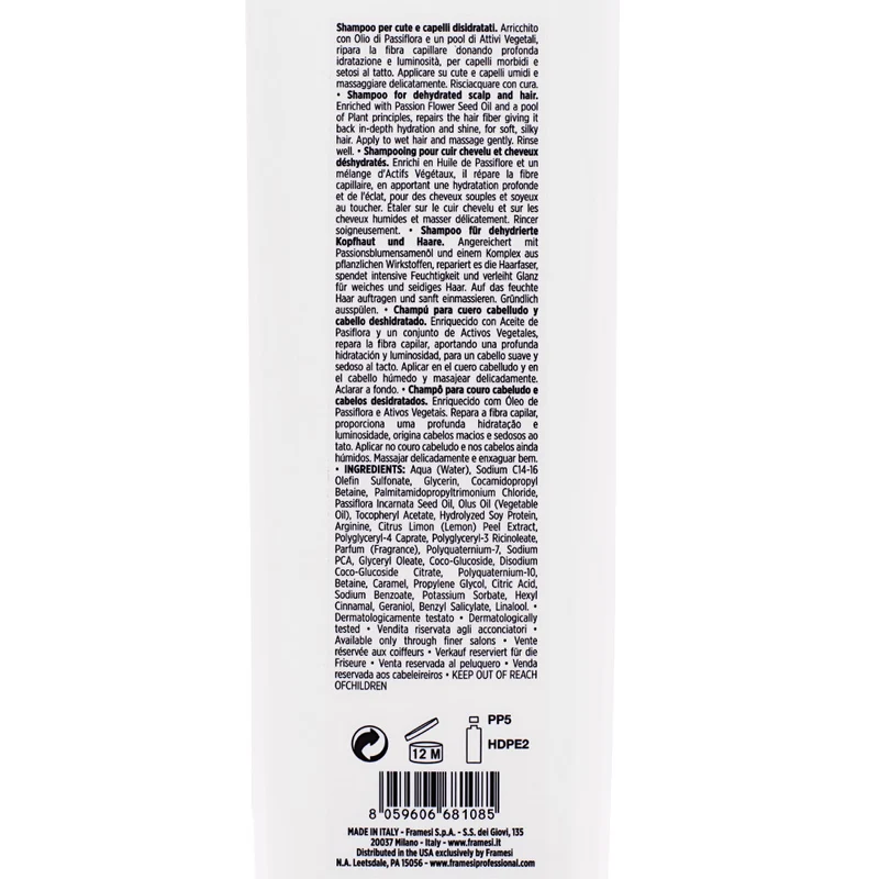 Framesi Morphosis Sublimis Oil Shampoo 1000ml - shampoing hydratant cheveux secs et déshydratés