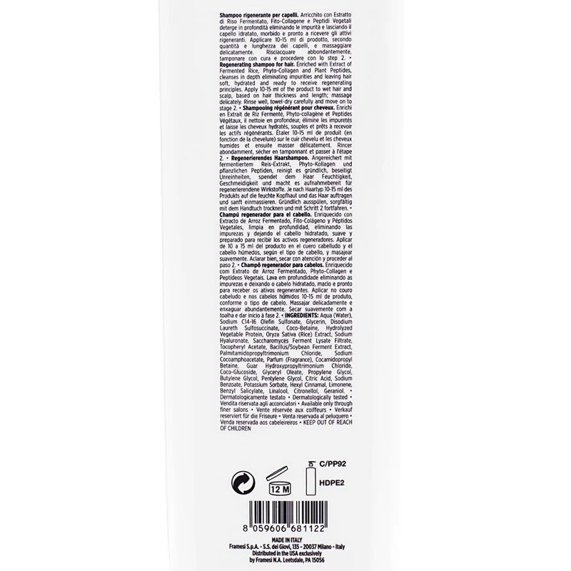 Framesi Morphosis Restructure Revitalizing Shampoo Step 1 1000ml - shampooing régénérant