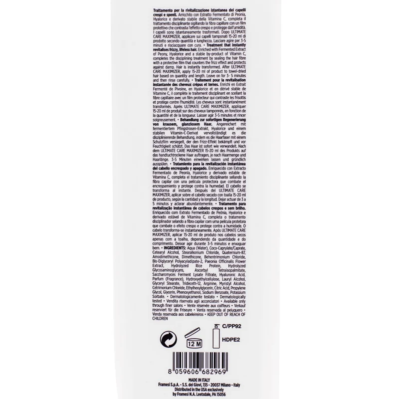 Framesi Morphosis Ultimate Care Treatment Step 3 1000ml - soin revitalisant cheveux crépus et ternes
