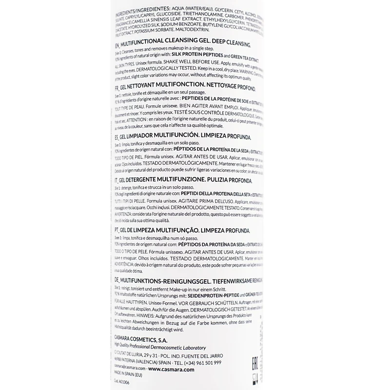 Casmara Cleanser 3 in 1 Deep Cleanser 500ml - gel nettoyant visage 3-en-1