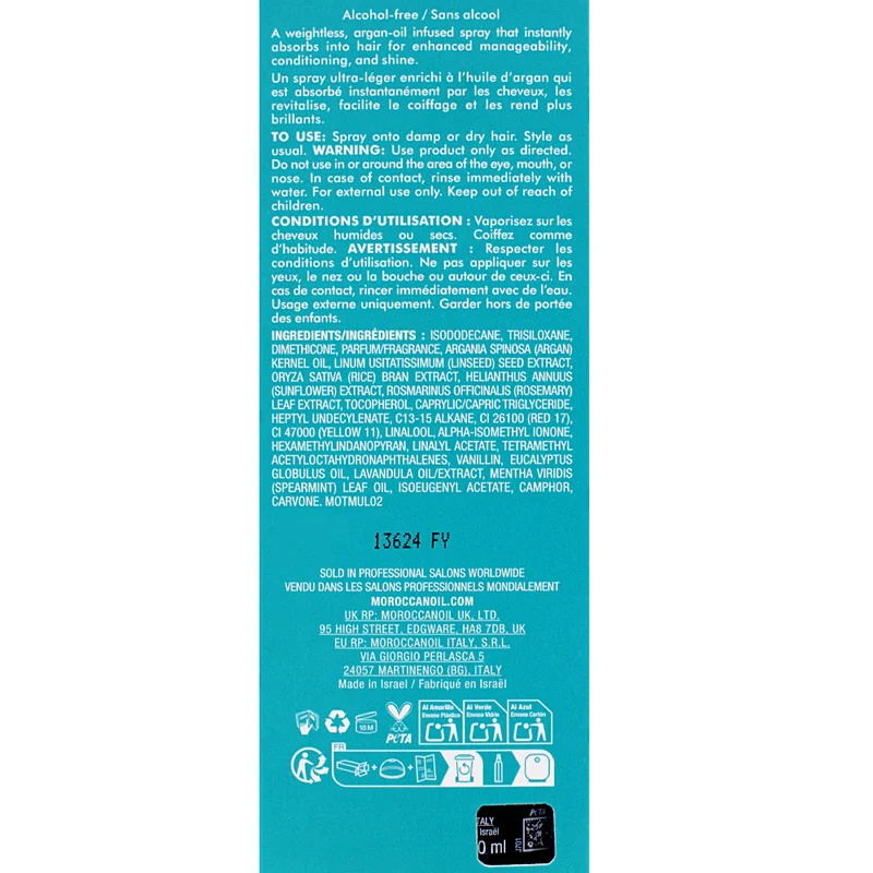 Moroccanoil Treatment Mist Ultra- Light 100ml - olio secco spray
