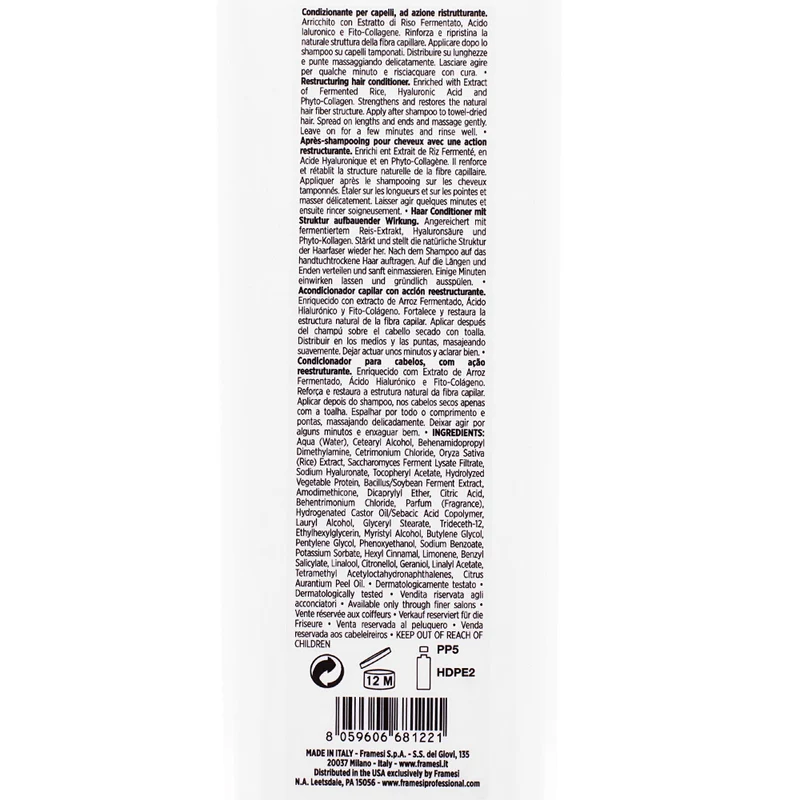 Framesi Morphosis Restructure Conditioner 1000ml - après-shampoing restructurant cheveux abîmés