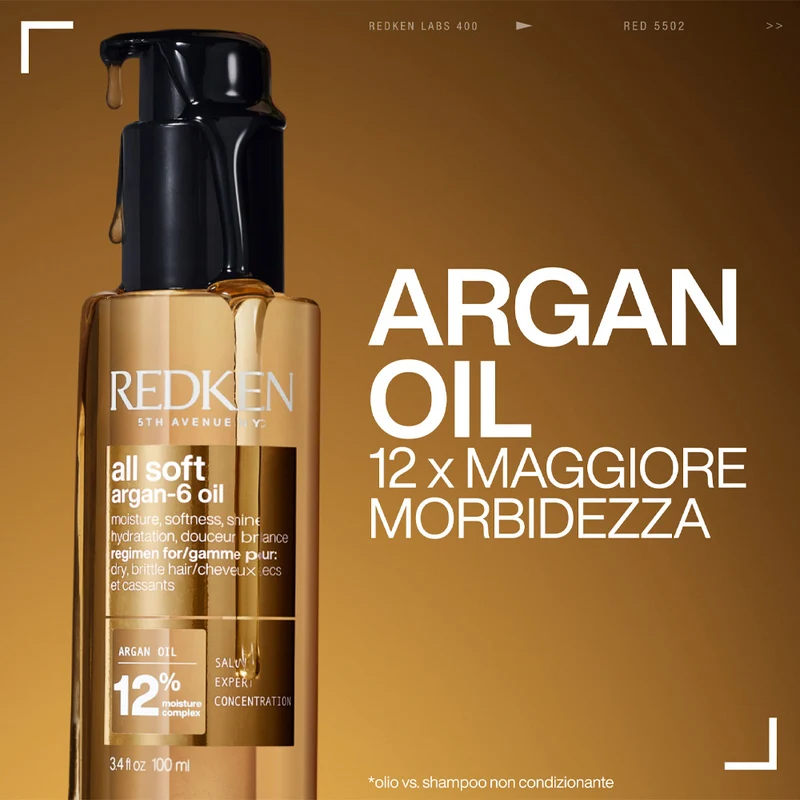 Redken All Soft Argan Oil 100ml - huile d'argan cheveux secs