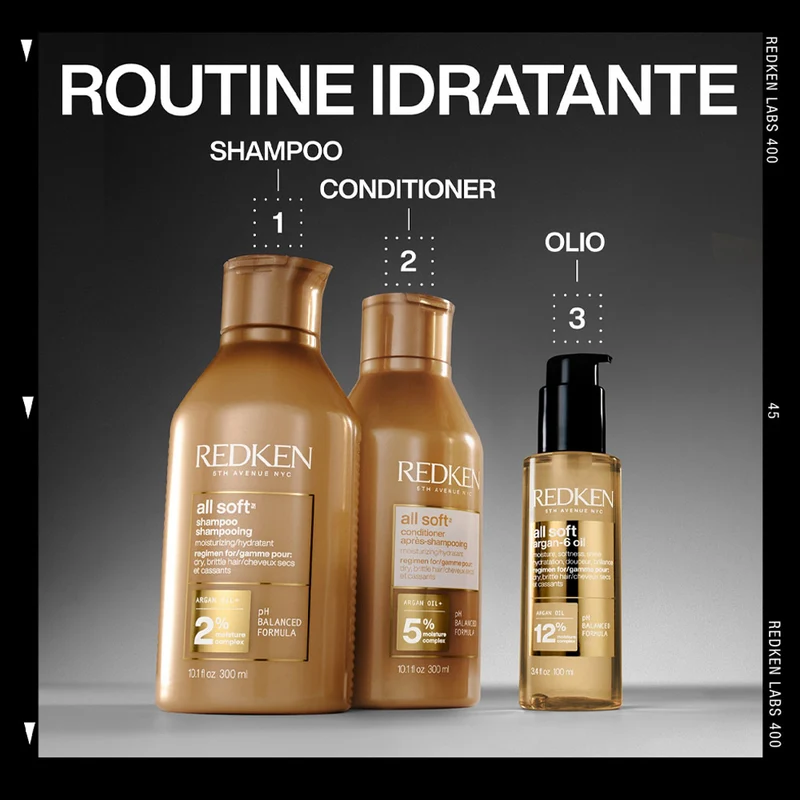 Redken All Soft Argan Oil 100ml - huile d'argan cheveux secs