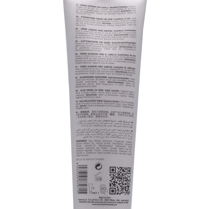 Framesi Straightening System Strong 280ml - crème lissante cheveux résistants