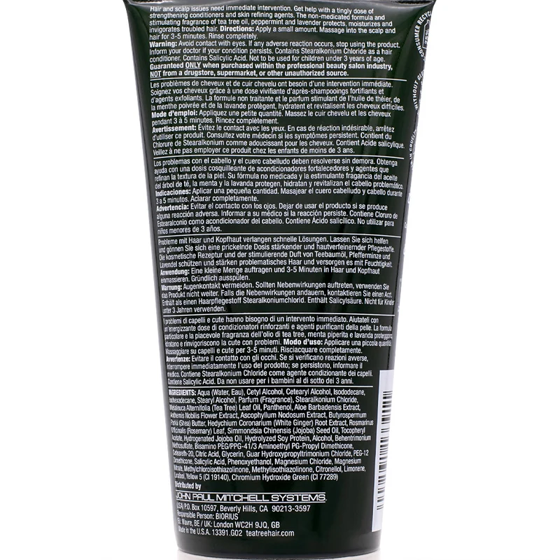 Paul Mitchell Tea Tree Hair And Scalp Treatment 150ml - soin tonifiant apaisant