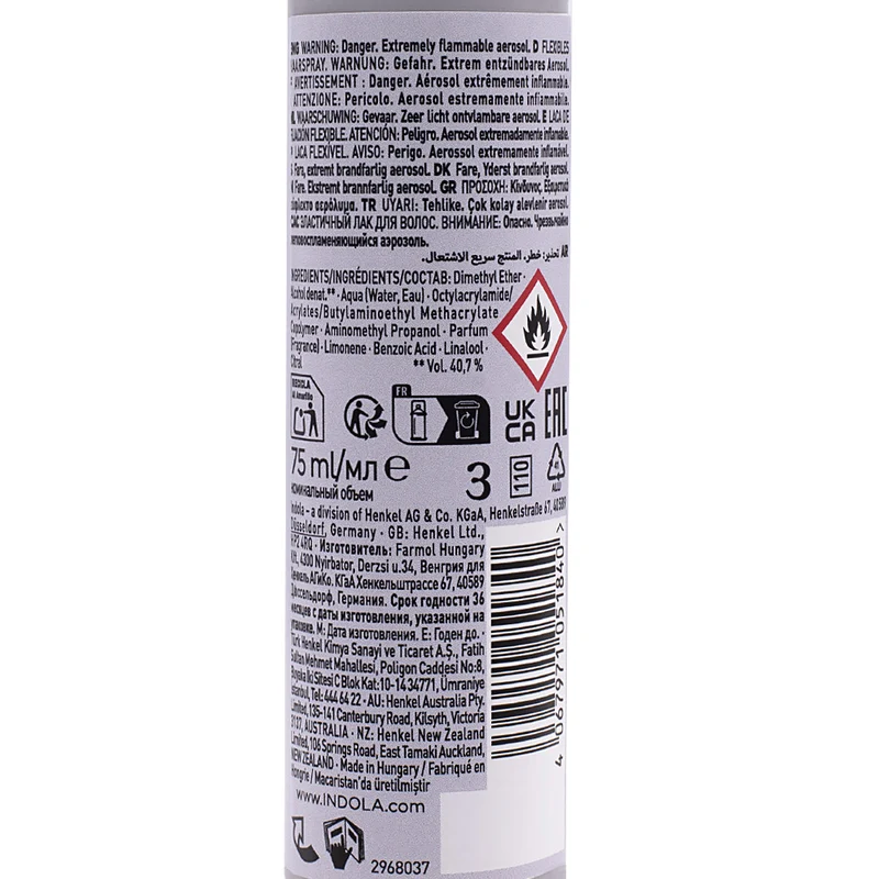 Indola Finish Flexible Hairspray 75ml - laque tenue flexible