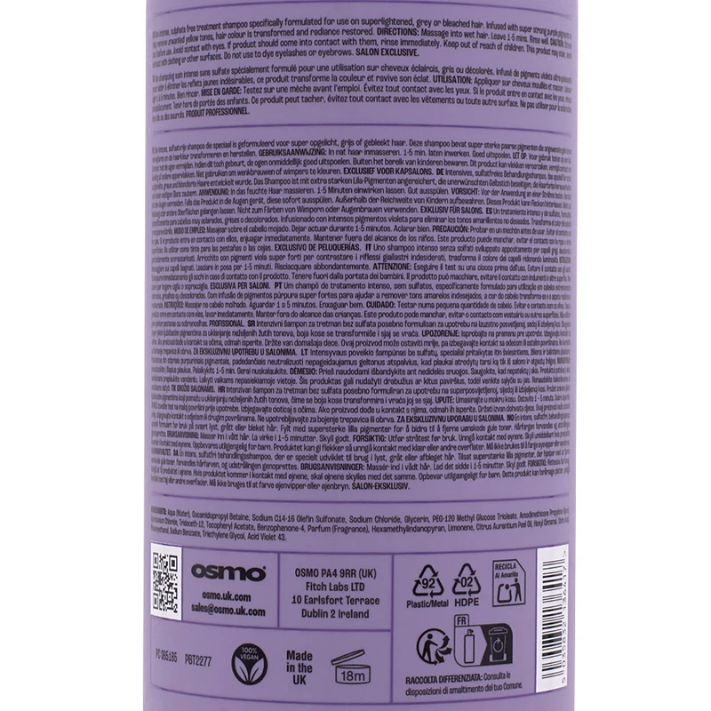 Osmo Super Silver No Yellow Shampoo 1000ml - shampooing anti-jaunissement