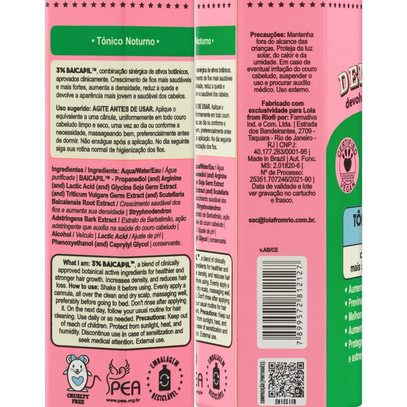 Lola From Rio Densidade Tônico Noturno 25ml - tonique de nuit densifiant