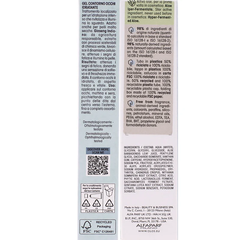 Olos Gel Contorno Occhi Idratante 20ml