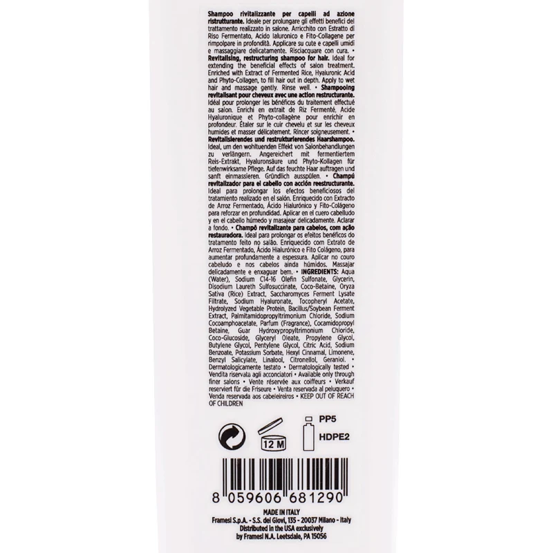 Framesi Morphosis Restructure Shampoo 250ml - shampoing restructurant cheveux abîmés