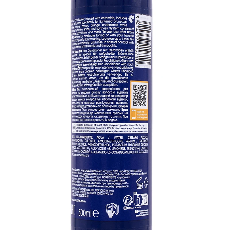 Matrix Haircare Brass Off Blue Conditioner 300ml - conditionneur anti-orange