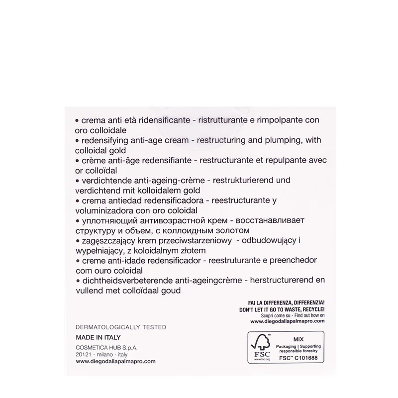 Diego dalla Palma Professional Gold Redensifying Anti-Age Cream 50ml - crème anti-âge redensifiante