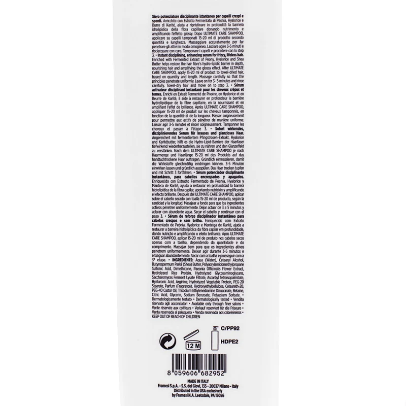 Framesi Morphosis Ultimate Care Maximizer Step 2 1000ml - sérum dompteur instantané pour cheveux crépus