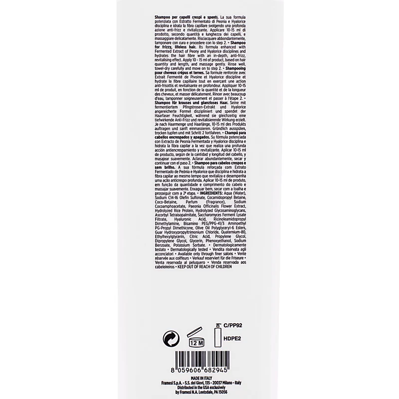 Framesi Morphosis Ultimate Care Shampoo 1000ml - shampooing cheveux crépus et ternes