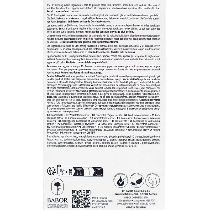 Babor Ampoule Concentrates 3D Firming 7x2ml - ampoules concentrées repulpantes