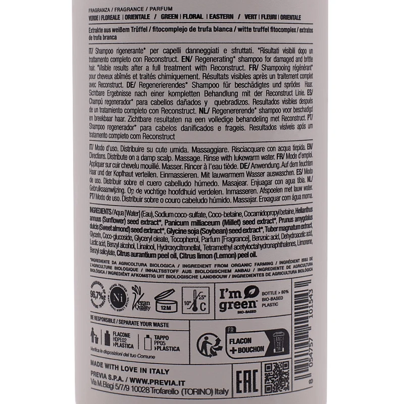 Previa Reconstruct Regenerating Shampoo 340ml - shampooing régénérant