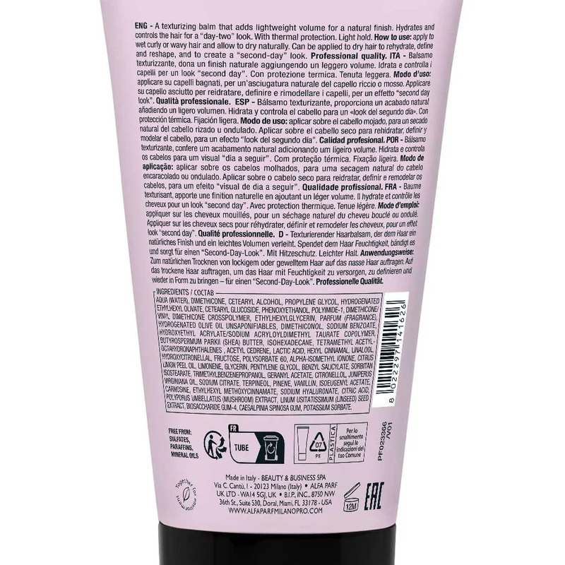 Alfaparf Milano Semi Di Lino Style&Care Texturizing Balm 150ml - conditionneur texturant tenue légère