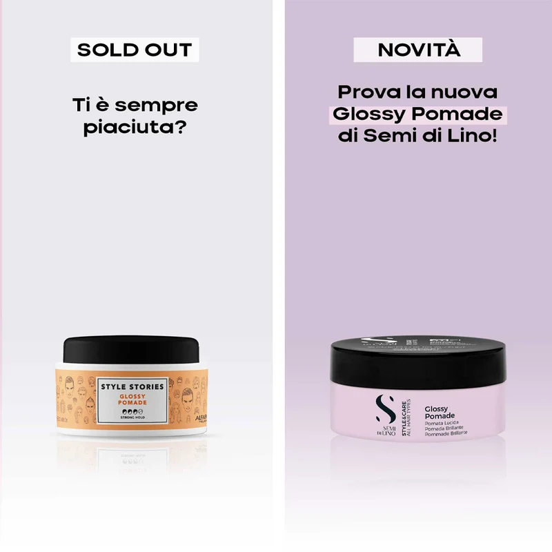 Alfaparf Milano Semi Di Lino Style&Care Glossy Pomade 90ml - cire tenue forte