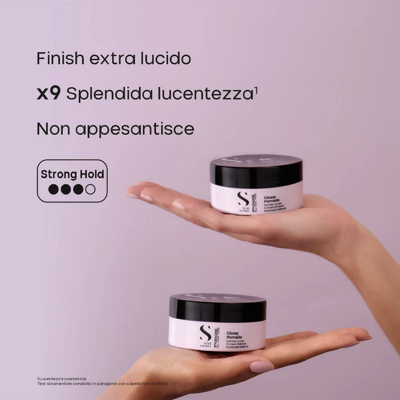 Alfaparf Milano Semi Di Lino Style&Care Glossy Pomade 90ml - cire tenue forte