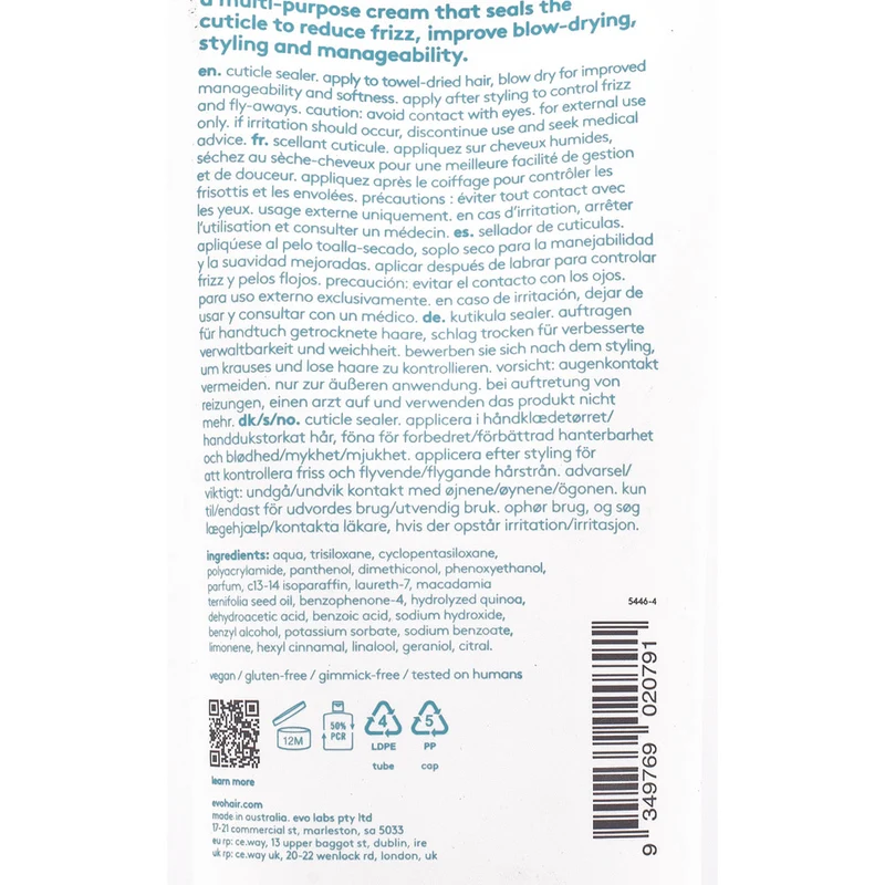 Evo Hydrate Head Mistress Cuticle Sealer 150ml - crème scellante cuticules