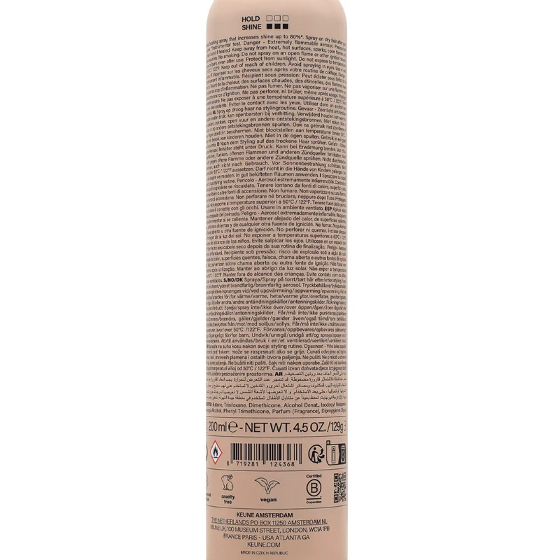 Keune Style Shine Therapy Luminosity Finishing Spray 200ml - spray brillance