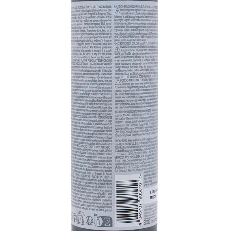 Schwarzkopf Professional Chroma ID Color Mask 9-12 Platinum Grey 300ml - masque colorant semi-permanent