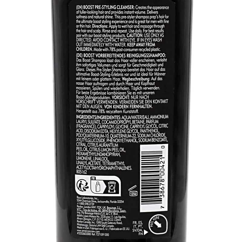 American Crew Boost Pre- Styling Cleanser 250ml - shampooing volumateur densifiant