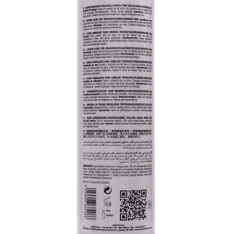 Framesi Waving System 1 550ml - fluide ondulant cheveux abîmés et méchés