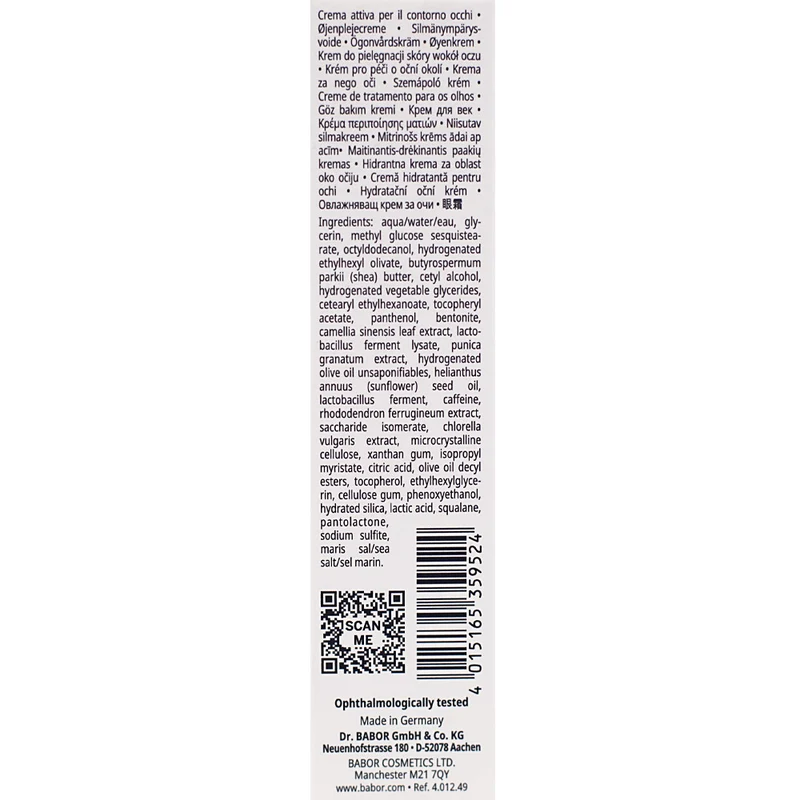 Babor Skinovage Vitalizing Eye Cream 15ml - crème contour des yeux revitalisante