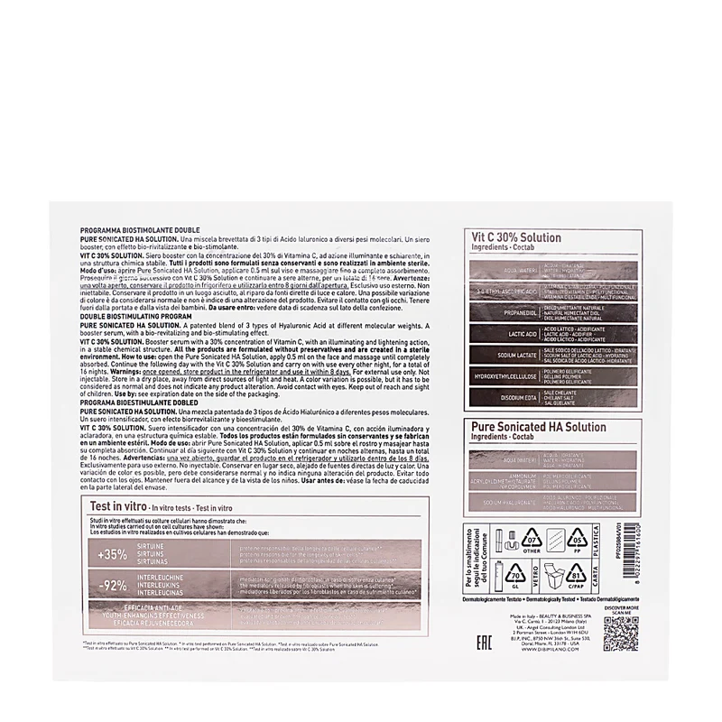 Dibi Milano Biostimulating System Lab Programma Biostimolante Double 4x2ml - trattamento coadiuvante antirughe
